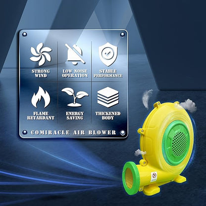 CoMiracle Air Blowers, 1.5 HP 1100 W Inflatable Bounce House Air Blower, Outdoor Inflatable Castle and Jump Slides Blower