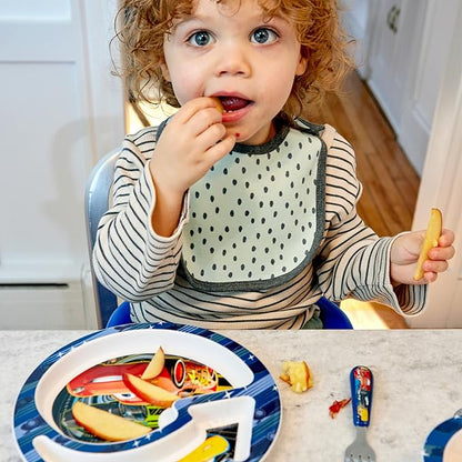The First Years Disney/Pixar Cars Dinnerware Set - Toddler Plates and Toddler Utensils - 4 Count