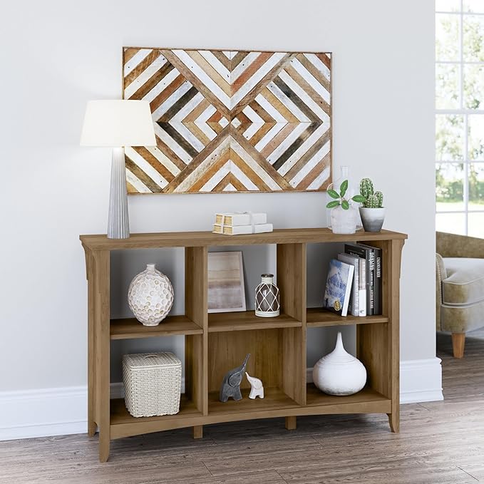 Bush Furniture BSH24463037 Salinas 6-Shelf 30-Inch H Cube Bookcase, Reclaimed Pine