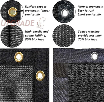 UPGRADE Privacy Fence Screen 4'x23' Black Outdoor 90% Visibility Blockage 170 GSM Mesh Shade Cover Panels for Backyard,Balcony,Home Decoration with Zip Ties,Customized Avaliable