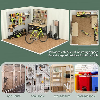8x6 FT Metal Storage Shed with Window,Outdoor Storage Building,Large Backyard Sheds,Waterproof Outside Storage Sheds