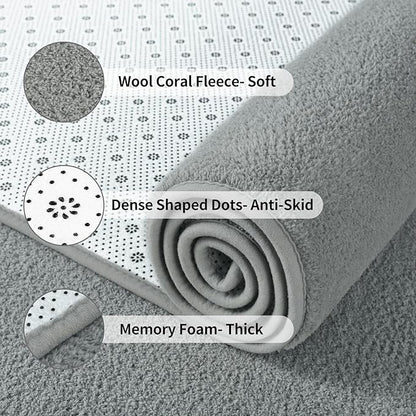 Area Rugs for Bedroom Living Room, 5x8 Grey Super Soft Comfy Thickened Memory-Foam Indoor Carpets, Modern Aesthetic Minimalist Carpet for Boys Girls Adults Apartment Nursery Home Décor