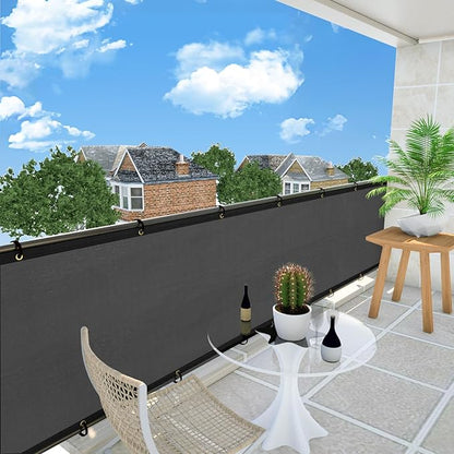 UPGRADE Privacy Fence Screen 4'x46' Dark Grey Outdoor 90% Visibility Blockage 170 GSM Mesh Shade Cover Panels for Backyard,Balcony,Home Decoration with Zip Ties,Customized Avaliable