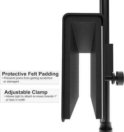 Cocoweb 22" Grand Piano Lamp, LED, Adjustable, Quality Lighting in Black with Satin Nickel Accents, with Plug-in Adapter - GPLED22SND