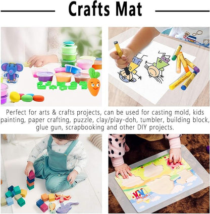 Gartful 3PCS Medium Silicone Mat for Crafts, Resin Jewelry Casting Molds Mat, Placemat, Multipurpose Countertop Protector Pad for Nail Arts, Paints, Epoxy, Resin, Translucent(15.7 x 11.8 inch)