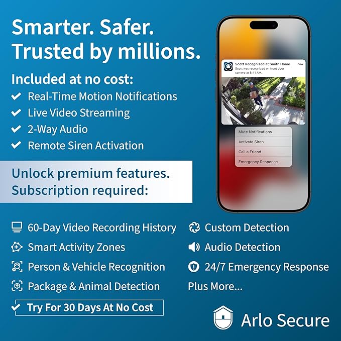 Arlo Pro 3 LED Floodlight Security Camera 2K HDR 2000-3000 Lumens | Wire-Free | Protect Driveways & Alleyways | Connects to Wi-Fi | Color Night Vision, Motion Sensor, 2-Way Audio, Rechargeable (White)