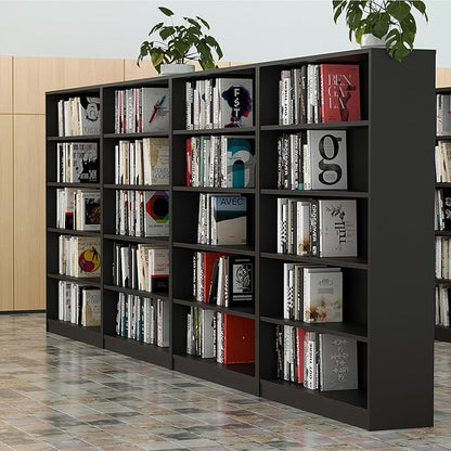 Farini 5 shelf boockase Display Bookcase Freestanding Wooden Bookshelves for Home Office Living Room,60 Inch Height,Black