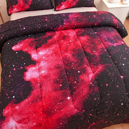 A Nice Night 3D Galaxy Blanket Comforter Bedding Sets Home Textile with Comforter Pillowcase, Queen Size