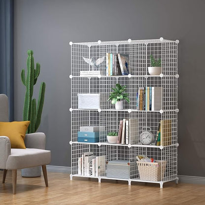 HOMIDEC Closet Organizers and Storage, 12 Storage Cubes, Wire Cube Storage DIY Room Storage Shelf for Garment Racks, Closet, Wardrobe