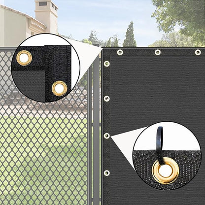 UPGRADE Privacy Fence Screen 4'x46' Dark Grey Outdoor 90% Visibility Blockage 170 GSM Mesh Shade Cover Panels for Backyard,Balcony,Home Decoration with Zip Ties,Customized Avaliable