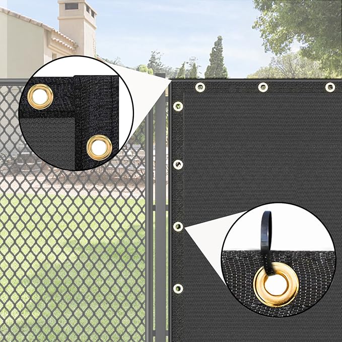 UPGRADE Privacy Fence Screen 3'x35' Dark Grey Outdoor 90% Visibility Blockage 170 GSM Mesh Shade Cover Panels for Backyard,Balcony,Home Decoration with Zip Ties,Customized Avaliable