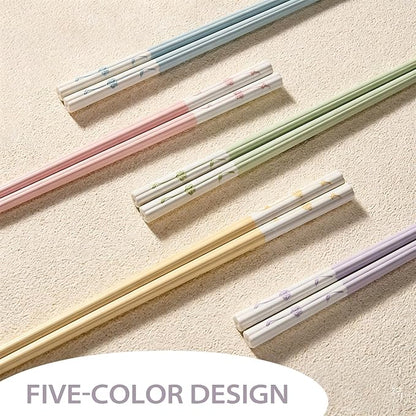 5 Pairs Fiberglass Chopsticks, Reusable Chinese Chopsticks Dishwasher Safe, Non-slip and Lightweight Chop Sticks 9.6in