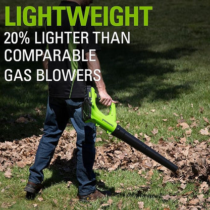 Greenworks 24V Axial Blower (100 MPH / 330 CFM), 2.0Ah Battery and Charger