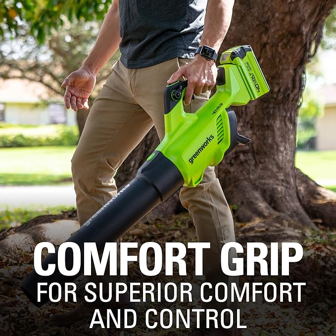 Greenworks 40V (120 MPH / 500 CFM / 75+ Compatible Tools) Cordless Axial Leaf Blower, Tool Only