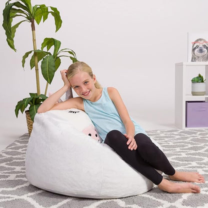 Posh Creations Cute Soft and Comfy Bean Bag Chair for Kids, Animal - Dinosaur T-rex