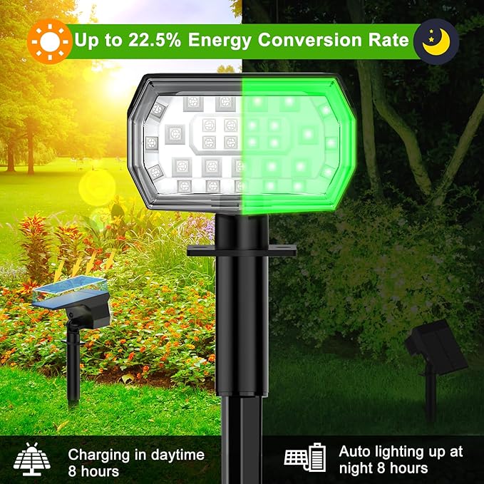 LANSOW Solar Spot Lights Outdoor Color Changing, [7 Modes/8 Pack] Christmas Landscape Spotlights, Solar Lights Outdoor Waterproof, Solar Powered Flood Lights for Outside Yard Garden Pathway