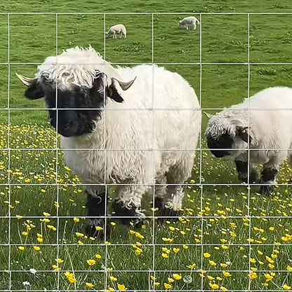 Farm Fence, 4ft X 33ft Wire Fence, Goat Cattle Deer Livestock Fence, Galvanized Woven Hog Wire Fencing,Fencing for Yard and Animals Protection