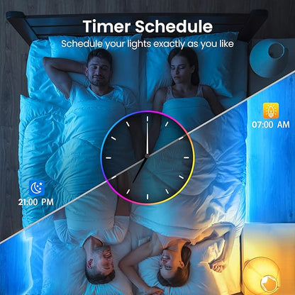 TJOY 100ft Bluetooth LED Strip Lights, Music Sync LED Lights Strip, RGB Color Changing LED Lights with Remote,Smart Phone APP Control, LED Lights for Bedroom,TV,Room DIY (APP+Remote +Mic)