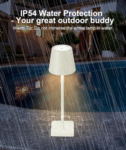 HASUN 2 Pack Cordless Table Lamp, Portable LED Desk Lamp, 5200mAh Battery Operated Lights, 3 Color Stepless Dimming Up, Night Light for Bedroom/Date/Bars/Cafe/Camping (Cream 2Pack)
