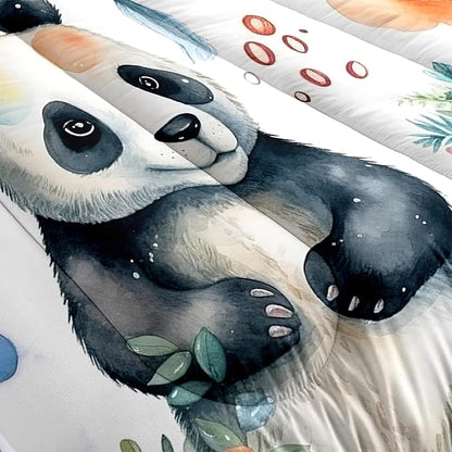 Panda Comforter Set Queen Size - Panda Bedding for Boys Girls Cute Panda Set Cartoon Pandas Print Comfort Queen Bedding Set for Kids Teens, 1 Comforter+2 Pillowcases