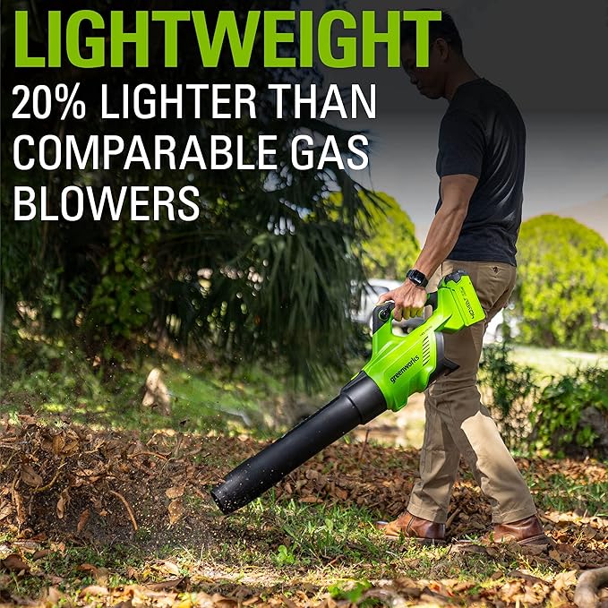 Greenworks 40V (120 MPH / 500 CFM / 75+ Compatible Tools) Cordless Axial Leaf Blower, Tool Only