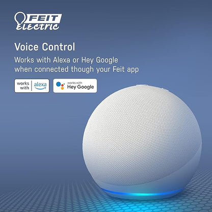 Feit Electric Smart BR30 Wifi Bulb, 5000K Daylight, 2.4GHz WIFI, No Hub Needed, Works with Alexa and Google Home Assistant, App Control, Dimmable, 65W Equivalent, Flood Light Smart Bulb, BR30/950CA/AG