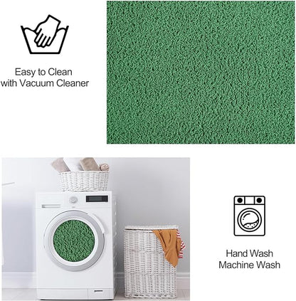 Area Rugs for Bedroom Living Room, 5x8 Green Super Soft Comfy Thickened Memory-Foam Indoor Carpets, Modern Aesthetic Minimalist Carpet for Boys Girls Adults Apartment Nursery Home Décor