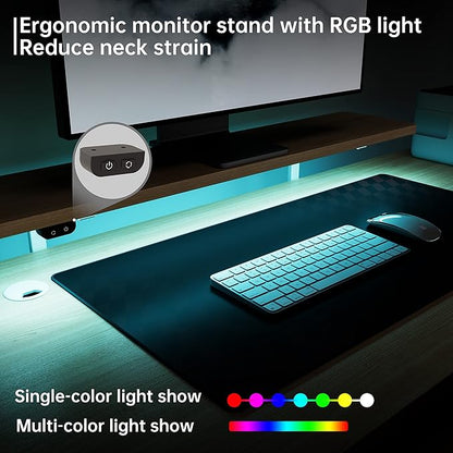 EUREKA ERGONOMIC Standing Desk Adjustable Height 61" Electric Sit Stand Computer Desk L Shaped with Keyboard Tray,Monitor Stand &LED, Dual Motor Memory Presets Sit to Desk Adjustable Desk, Left/Maple