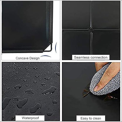 C&AHOME Cube Storage, 9-Cube BookShelf, Plastic Closet Cabinet Organizer, DIY Stackable Bookcase, Modular shelving Units Ideal for Home, Office, Kids Room, 36.6" L x 12.4" W x 48.4" H Black SHS3009A