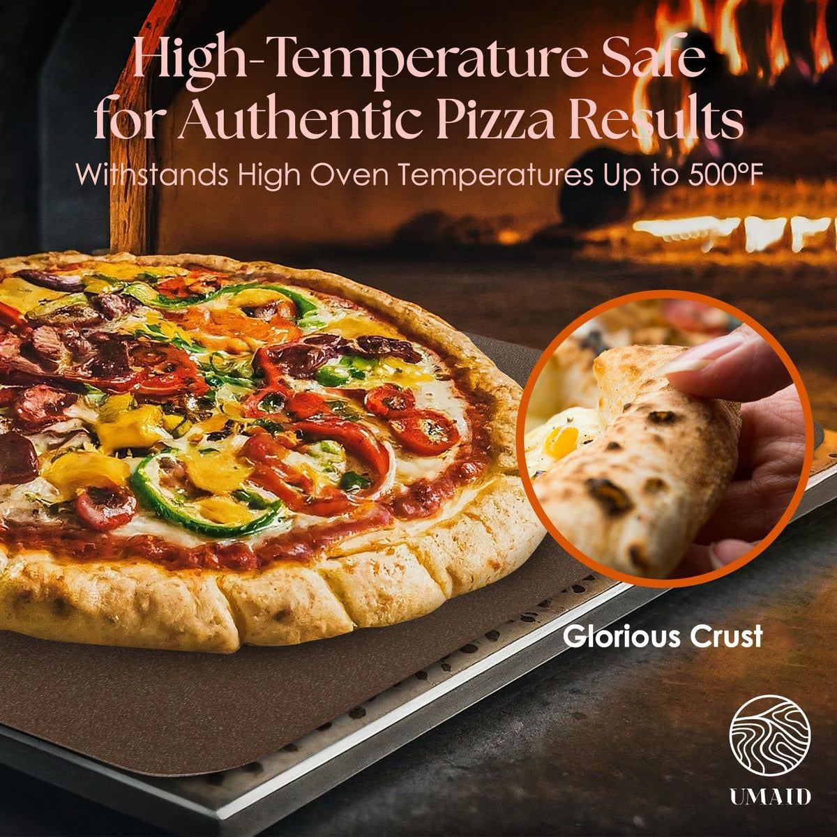 UMAID Pizza Steel for Oven & Grill, 16"x13.4", 1/4" Thick Pre-Seasoned Carbon Steel Baking Steel for Oven, Pizza Steel for Oven, Best Fit for Standard 12" Home Pizza, Includes Recipe Booklet