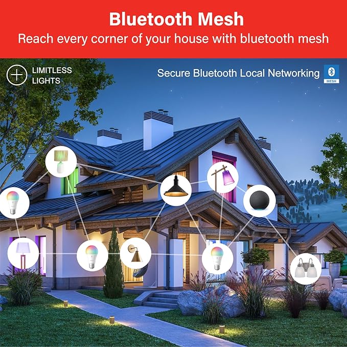 Sengled Alexa Light Bulbs, 100W Equivalent, S1 Auto Pairing with Alexa Devices, Smart Light Bulb that Work with Alexa, Bluetooth Mesh Smart Home Lighting, ‎Warm Light Bulbs, No Hub Required, 4-Pack,