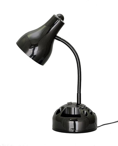 Aspen Creative 40041, 1-Light High Organizer Desk Lamp with Metal Lamp Shade and Rotary Switch, Modern Design in Black, 19" High