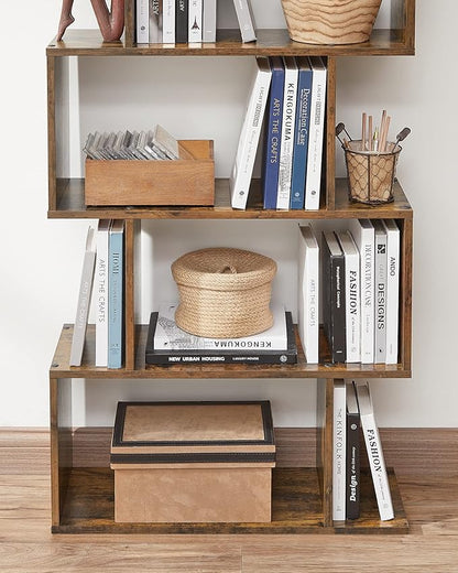 VASAGLE Bookcase, 5-Tier Bookshelf, Display Shelf and Room Divider, Freestanding Decorative Storage Shelving, Rustic Brown ULBC62BX, 27.6”L x 9.4”W x 62.6”H (70 x 24 x 159 cm)