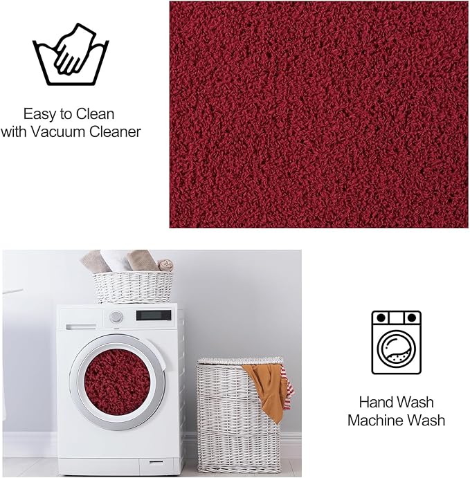 Area Rugs for Bedroom Living Room, 6x9 Rose Red Super Soft Comfy Thickened Memory-Foam Indoor Carpets, Modern Aesthetic Minimalist Carpet for Boys Girls Adults Apartment Nursery Home Décor