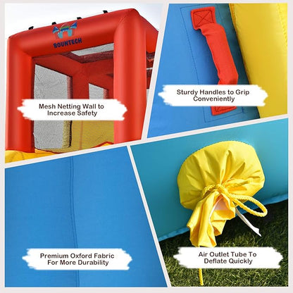 BOUNTECH Inflatable Water Slide, Dual Slides Kids Water Slide Park Bouncy Castle w/950W Blower, 2 Swimming Rings, Large Splash Pool, Backyard Outdoor Blow up Water Slides Inflatables for Big Kids