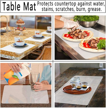 Gartful 3PCS Medium Silicone Mat for Crafts, Resin Jewelry Casting Molds Mat, Placemat, Multipurpose Countertop Protector Pad for Nail Arts, Paints, Epoxy, Resin, Translucent(15.7 x 11.8 inch)