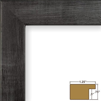 Craig Frames Bauhaus 125, 24x30 Picture Frame, Rustic Black Pine