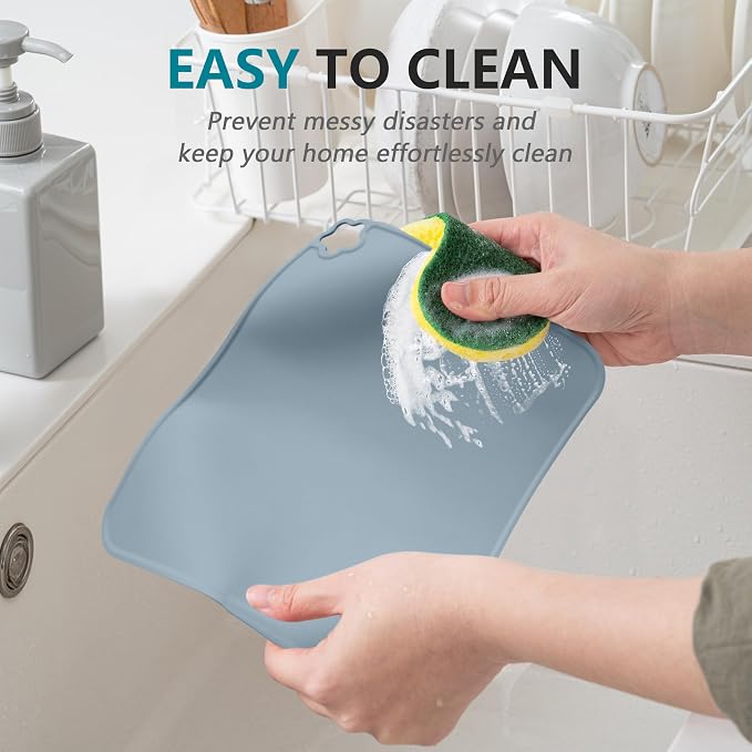 Silicone Placemat for Kid Stain-Proof Non-Slip Toddle， Reusable Portable，Heat Resistant for Toddlers placemat 3 Pack
