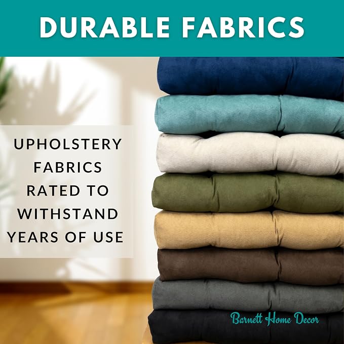 Barnett Home Decor Hayden Beige Dining Chair Pad with Ties - 19 x 19 Size Large Chair Cushion - Reversible, Latex Foam Fill Cushion, Machine Washable, Linen Look (Natural)