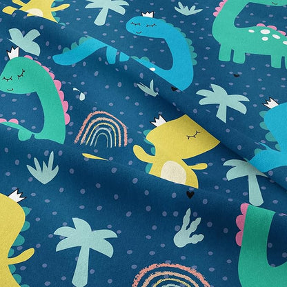 NINENINE Dark Blue Dinosaur Comforter Sets,Full Bedding Sets for Boys,Dinosaur Comforter Sets for Kids,Cartoon Bedding Sets with 1 Comforter 2Pillowcases