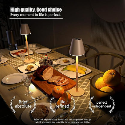 Modern LED CordlessTable Lamp,4000mAh Rechargeable Battery Desk lamp,3 Level Brightness Night Light, Minimalist Design, for Couple Dinner/Coffee Table/Restaurant/Bedroom (Light Pink)