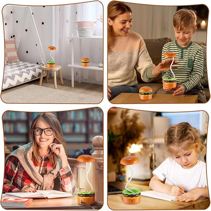 Cute Desk Lamp,Table lamp,Night Lights,Hamburger Small Night lamp,Desk Accessories, Room Decor for Boys Girls Gifts, Yellow, SY-KD300
