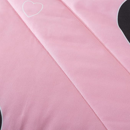 Love Pattern Girls Pink Comforter Set King Size, Blush Pink Cute Love Heart Sexy Comforter Bedding Set for All Seasons, Soft Microfiber 3 Pieces Comforter Set with Pillowcases