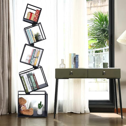 Bookshelf, 5-Tier Bookcase Black, 67" Tall Black Bookshelf, Modern Book Shelf, Storage Shelves for CDs/Books/Home Decor, Display Shelf for Living Room, Bedroom, Study Room, Nursery Room