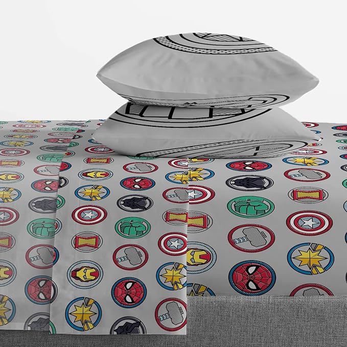 Jay Franco Marvel Avengers Pop 7 Piece Full Size Bed Set - includes Comforter & Sheet Set - Super Soft Fade Resistant Microfiber (Official Marvel Product)