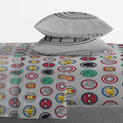 Jay Franco Marvel Avengers Pop 7 Piece Full Size Bed Set - includes Comforter & Sheet Set - Super Soft Fade Resistant Microfiber (Official Marvel Product)