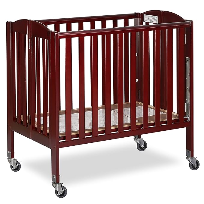 3-in-1 Folding Portable Crib, Cherry, Large