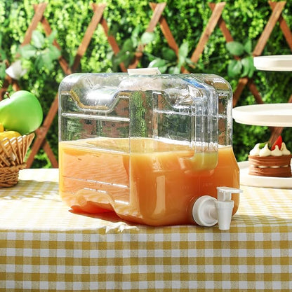 Funnymoom 6 Pcs Drink Water Dispenser for Fridge 2 Gallon Beverage Dispenser with Spigot Plastic Reusable Refrigerator Water Dispensers Waters Jug Container for Party Outdoors Camping Hiking Home