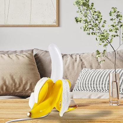 Modern Banana Table Lamp, Desk Lamp,Led Night Light Baking Finish Resin Banana Lighting Fixture for Living Room, Bedroom,Home Office,Kids Room (Standing)