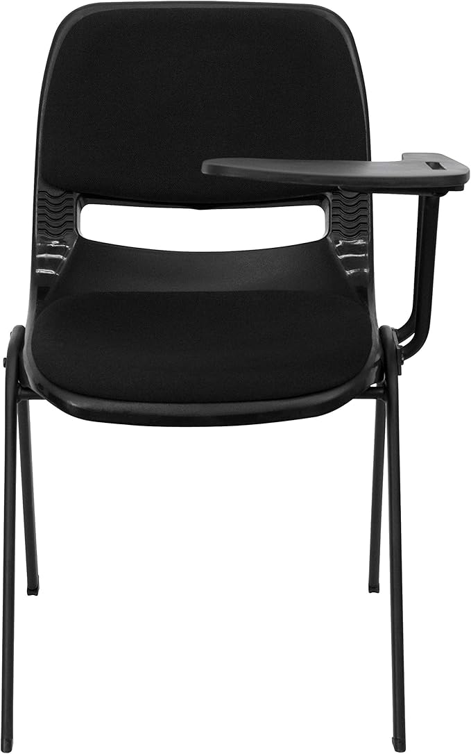 Flash Furniture HERCULES 5 Pack Black Padded Ergonomic Shell Chair with Left Handed Flip-Up Tablet Arm